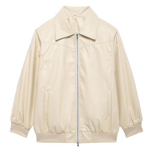 Amazon.com: BESKWJE Women's Y2k Oversized Faux Leather Motorcycle